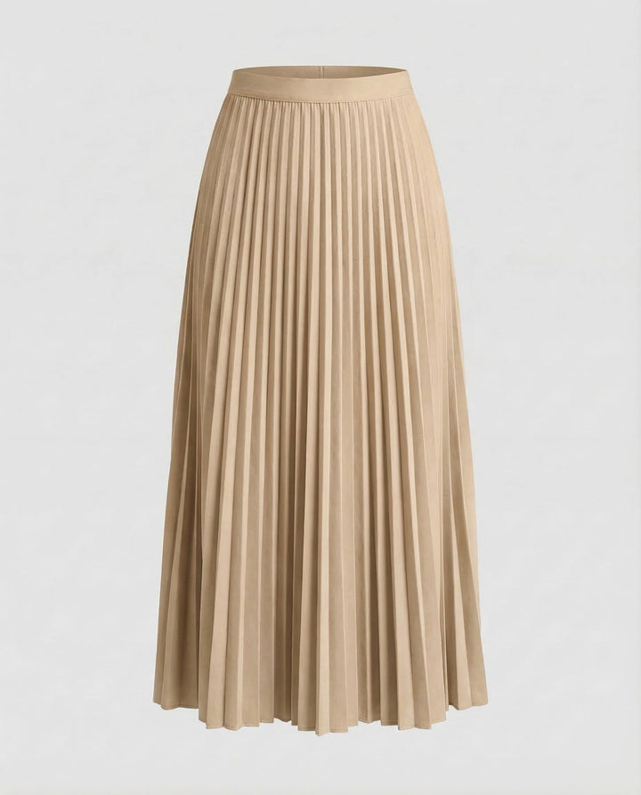 Classic women's elegant pleated midi skirt, a timeless piece for any fashion-forward look.