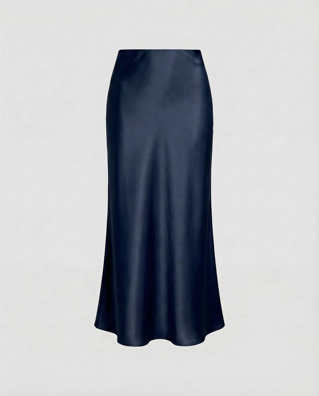 Red elegant midi skirt with a graceful drape, a high-waist women's bottom for party wear.