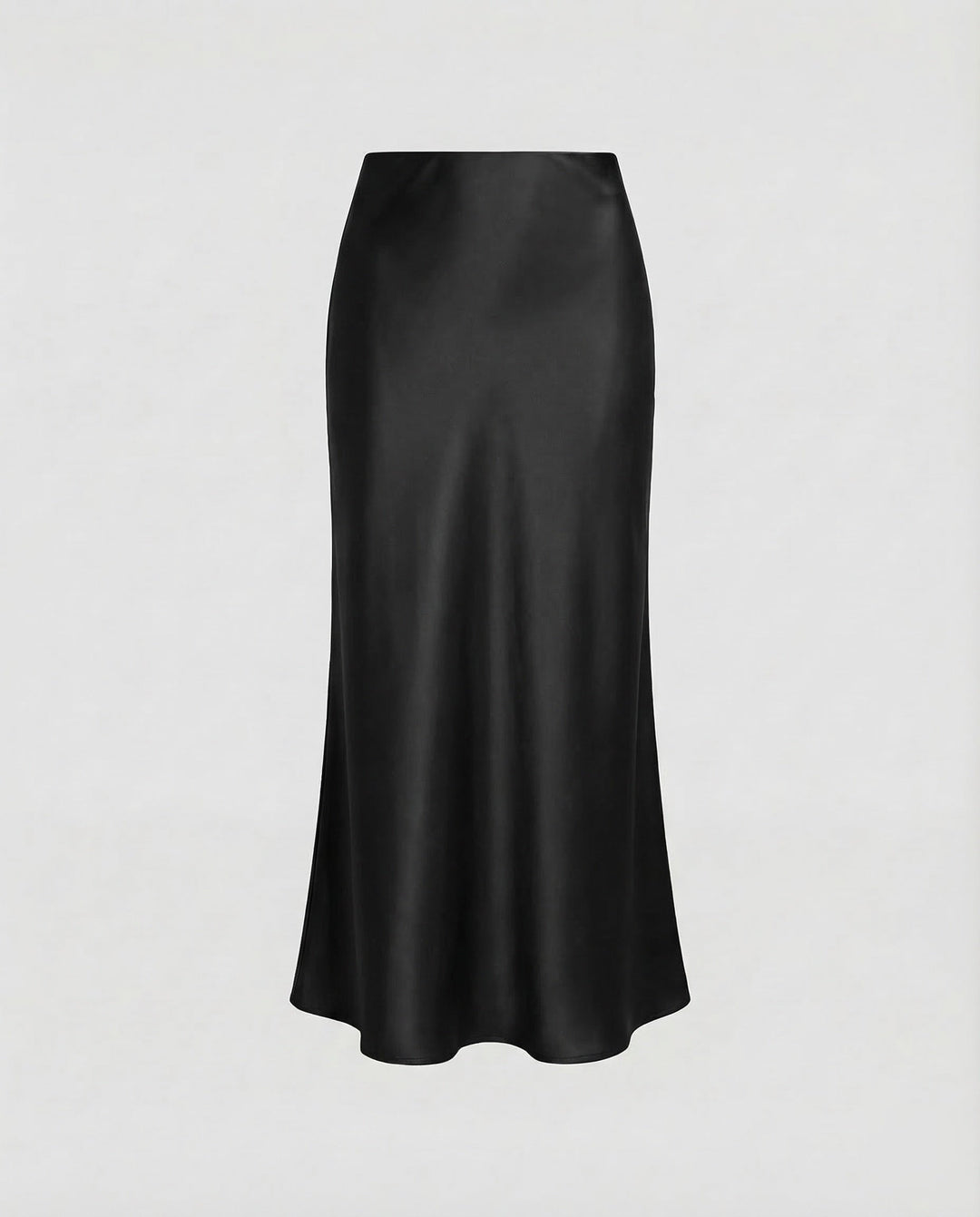 Brown flowy midi skirt for women, a comfortable high-waist bottom for spring and summer versatile fashion.