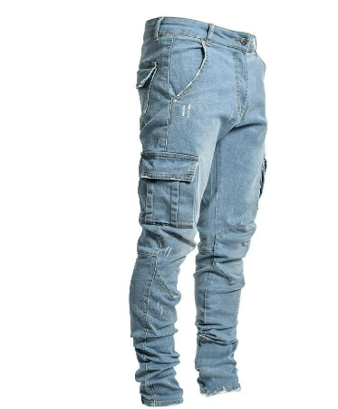 Men's slim fit urban cargo pants in a modern streetwear style, perfect for casual everyday wear.