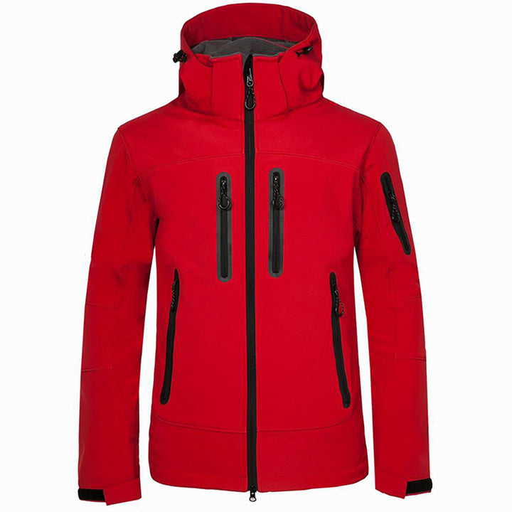 Stylish men's hooded full zip jacket. Lightweight, multi-pocket outdoor wear for adventure travel & daily casual.