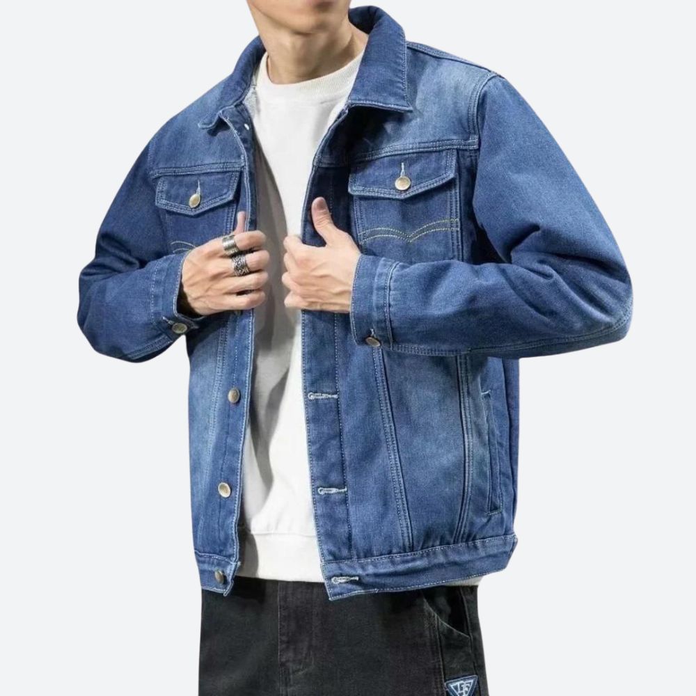 Men's classic everyday jacket in a versatile blue, perfect for casual layering and stylish comfort.
