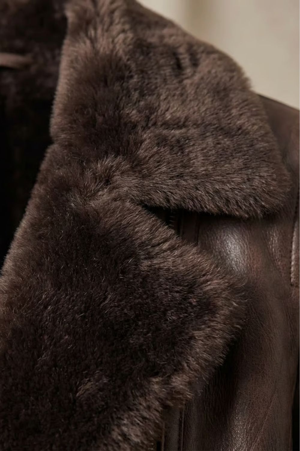 Warm women's brown jacket, luxurious Wynne style winter outerwear. Cozy and stylish ladies fashion essential.