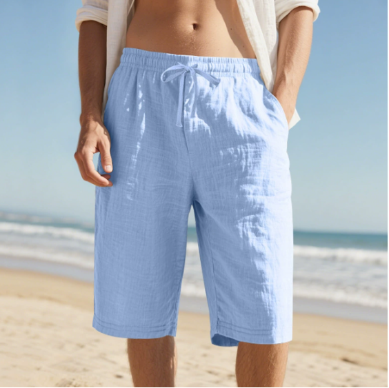 Stylish men's summer comfort shorts. Versatile for casual wear, beach, or vacation. Enjoy warm weather fashion.
