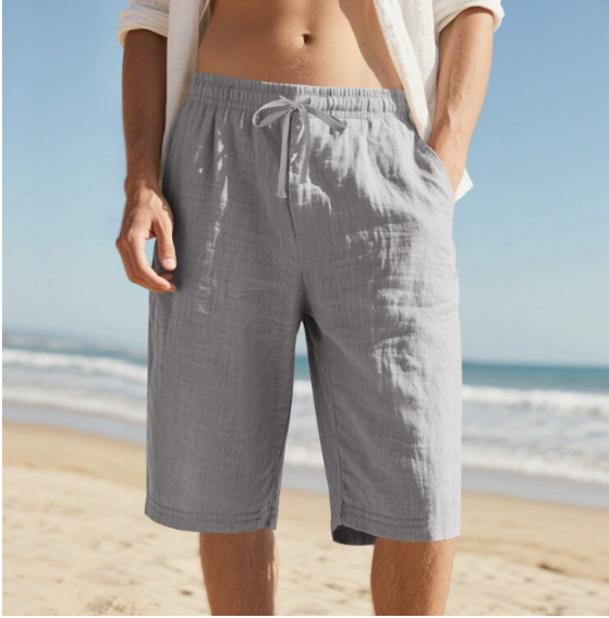 Comfortable men's summer shorts for warm weather. Stylish, casual, & perfect for beachwear or vacation.