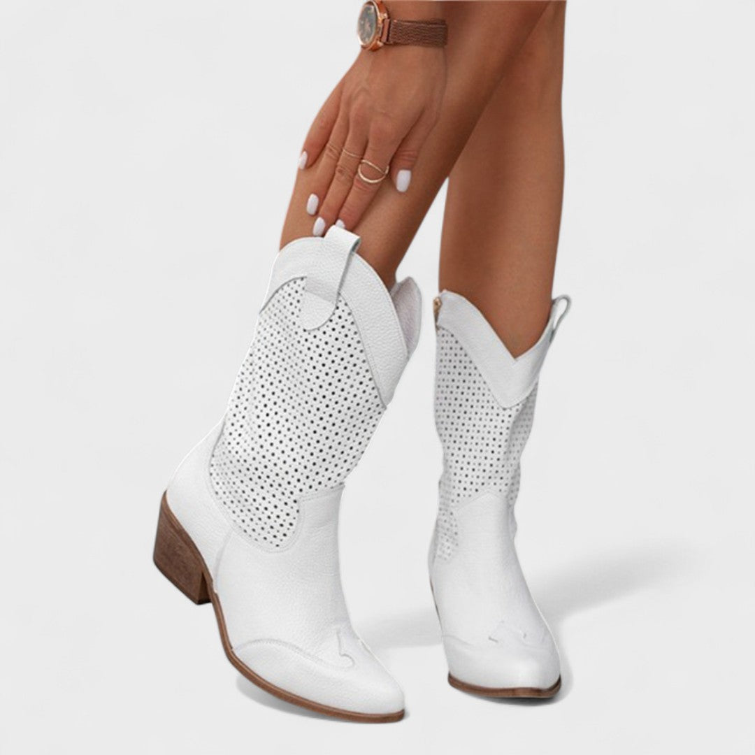 Elegant women's cowboy boots with a modern western flair. Comfortable ankle boots for all-day chic style.