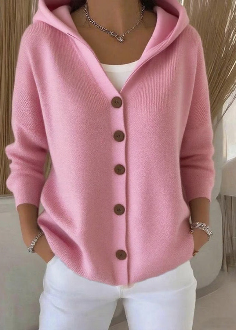Casual hooded open front cardigan for women. A cozy, versatile layer for everyday comfort & style.