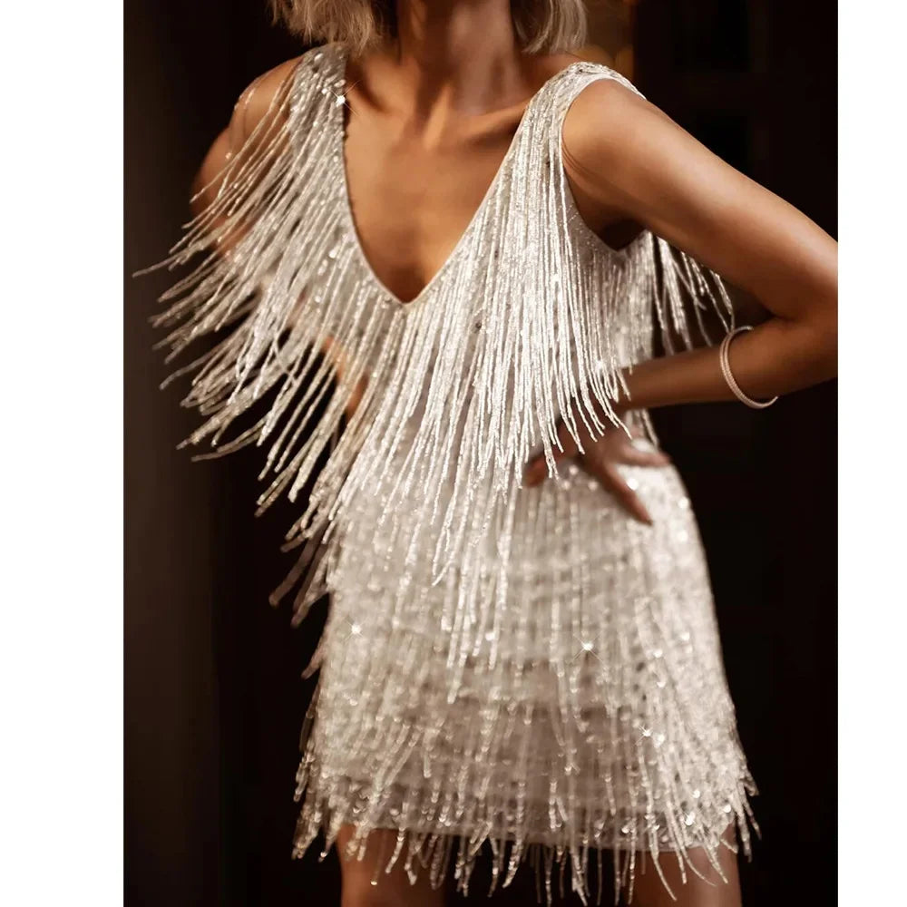Beautiful short A-line cocktail dress. Ideal elegant party wear for women's special occasions & evening fashion.