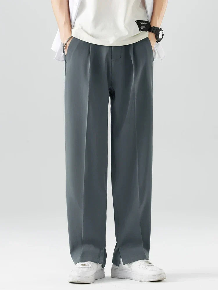 White men's relaxed fit straight leg chinos, versatile for both casual and smart casual attire.