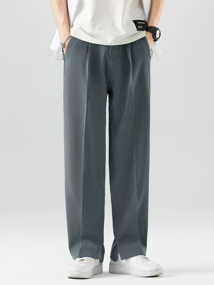 White men's relaxed fit straight leg chinos, versatile for both casual and smart casual attire.