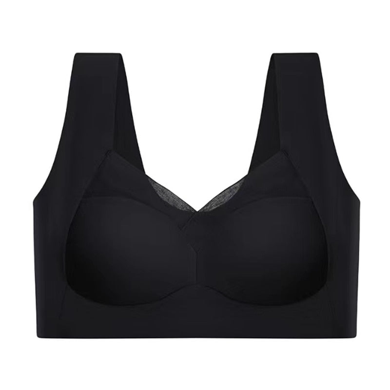 Wireless comfort bra for women, featuring seamless design for smooth all-day support & invisible fit under clothes.