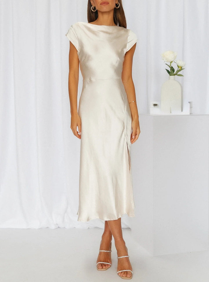 Luxury women's formal evening gown, long-sleeved, offering an elegant style for special occasion fashion.