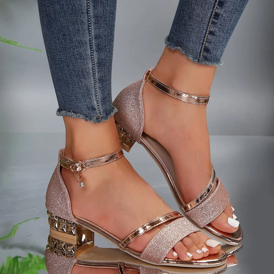 Comfortable silver women's orthopaedic sandals with excellent arch support, ideal for summer walking & pain relief.