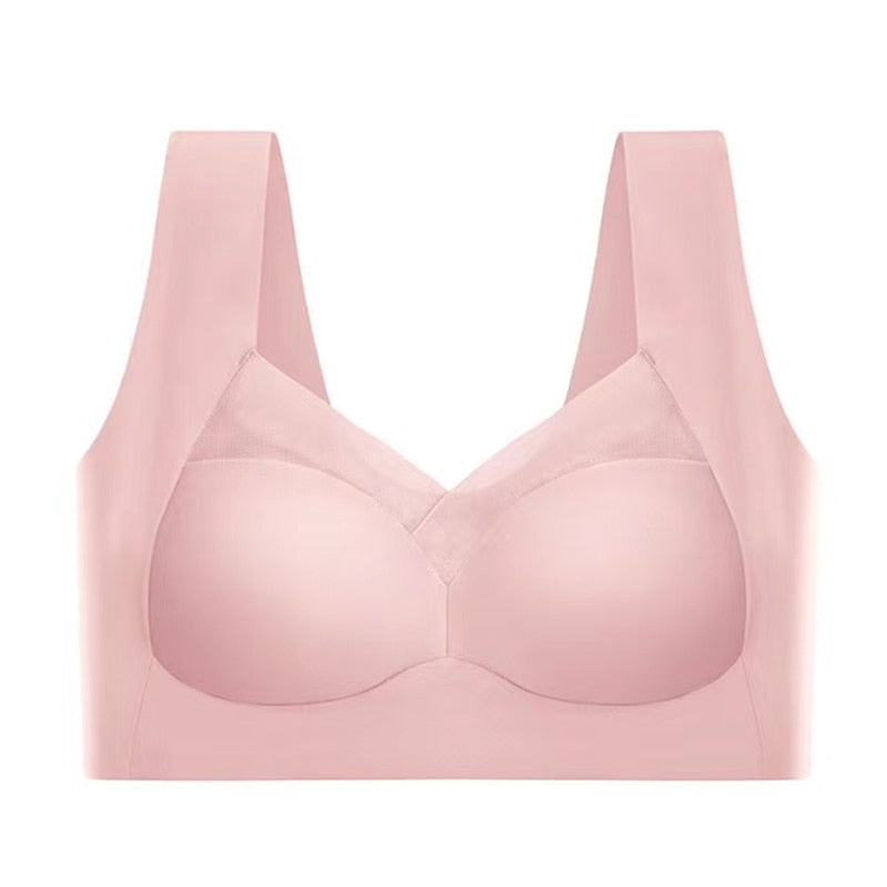 Invisible seamless women's bra, soft to touch, providing smooth, wire-free all-day comfort and support.