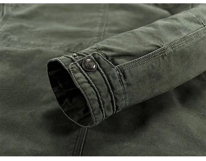 Explorer men's rugged cargo jacket, a durable casual outerwear for versatile everyday adventures.