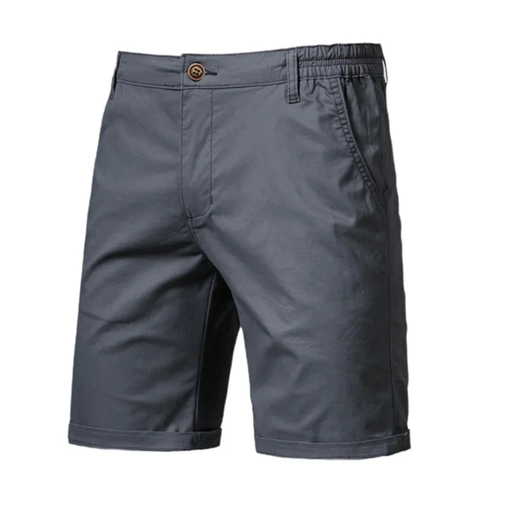 Men's smart chino shorts, offering a polished summer style. Comfortable & versatile for any occasion.