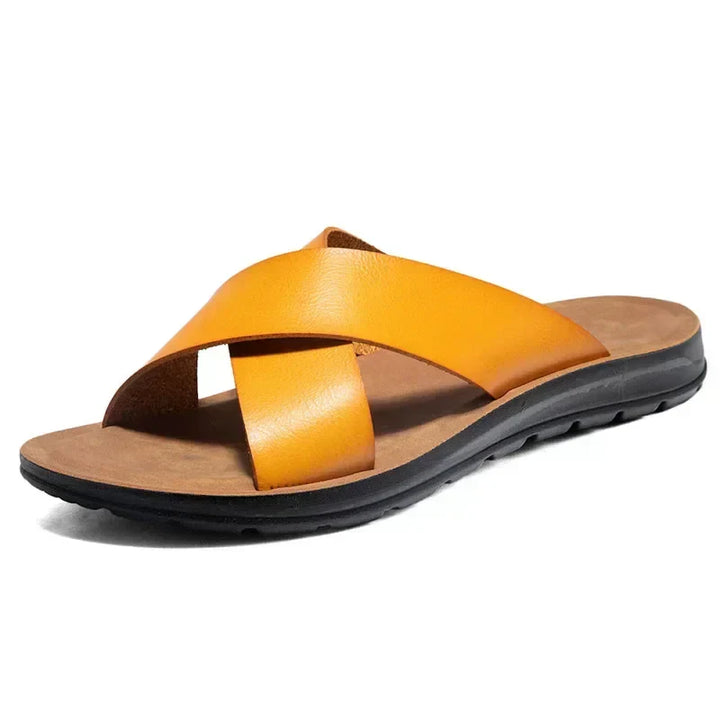 Durable men's casual slip-on sandals with cushioned sole for all-day comfort.