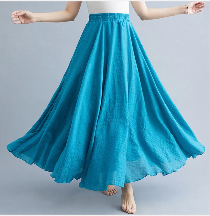 Elegant women's long skirt, flowing & fashionable for everyday wear.
