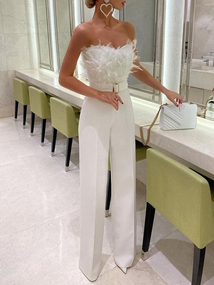 Women's elegant long jumpsuit, a sophisticated & alluring choice for any party, evening, or formal event.