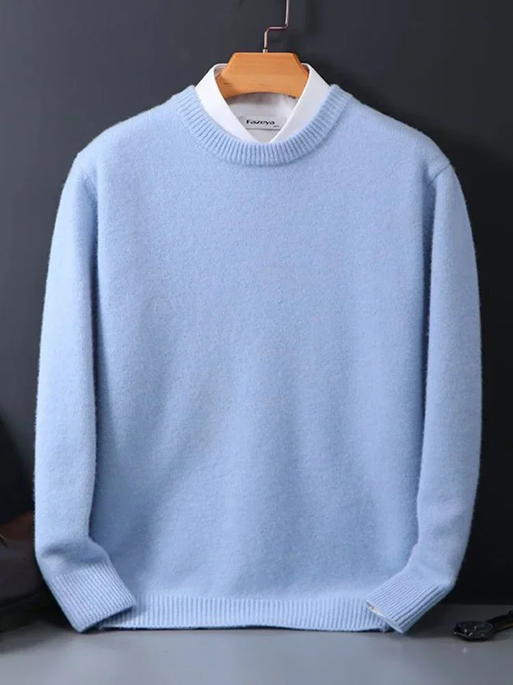 Women's cozy knit long sleeve sweater, perfect for winter fashion & everyday comfort.