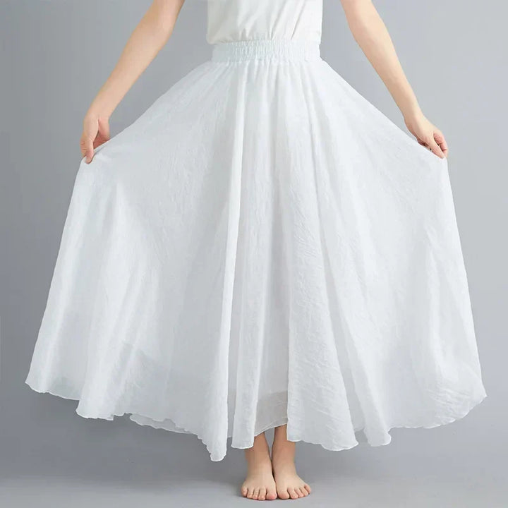 Fashionable flowing long skirt, airy and comfortable for women.