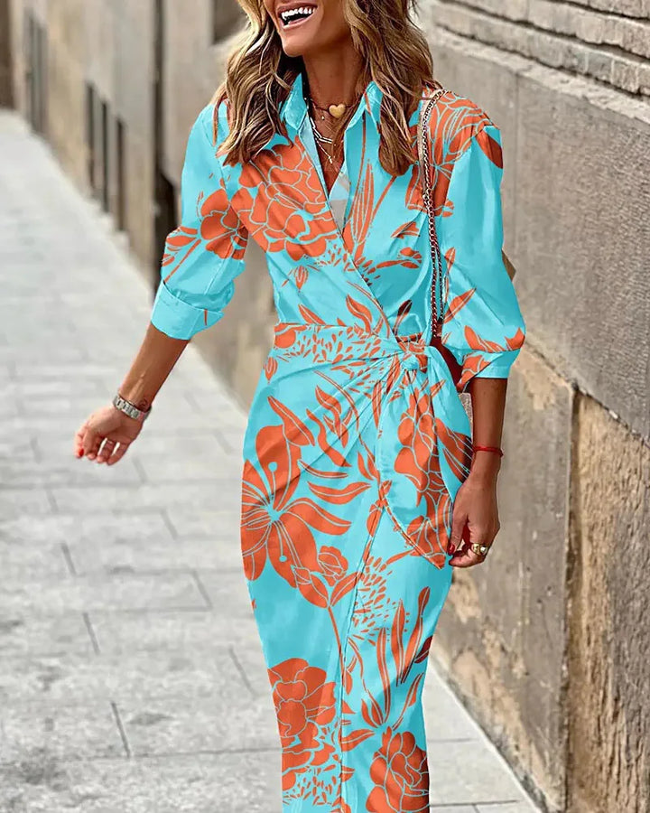 Lucinda women's elegant floral maxi dress. Perfect for vacation, day wear, or casual summer style.