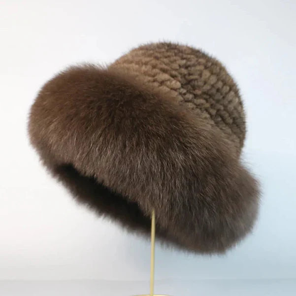 Stylish women's winter hat crafted from real mink fur. Elegant and cozy for ultimate warmth in cold.
