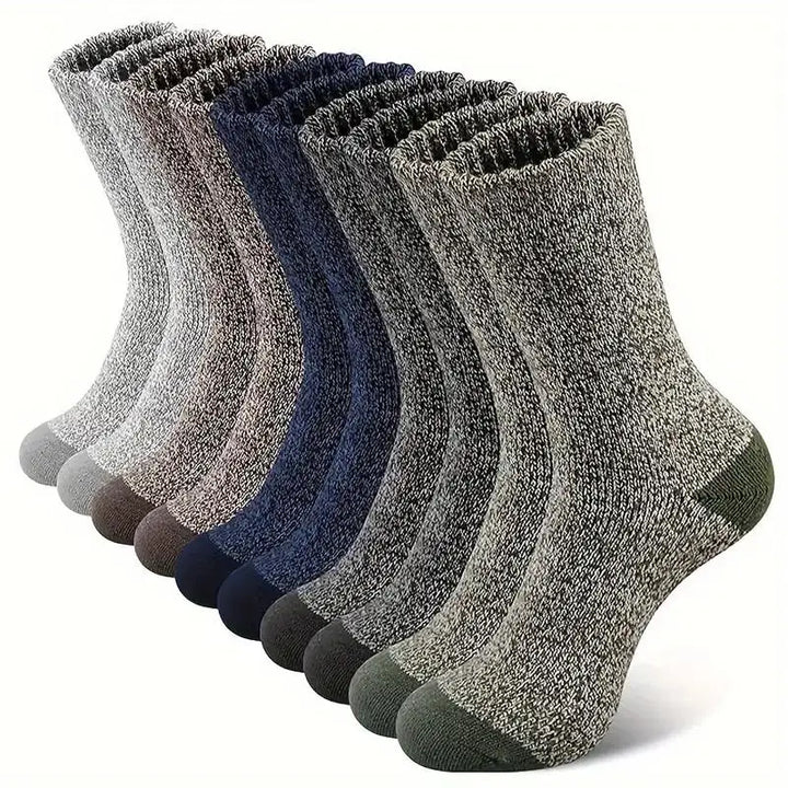 Unisex extra thick Merino wool socks, warm & insulating for cold weather. Breathable thermal comfort.