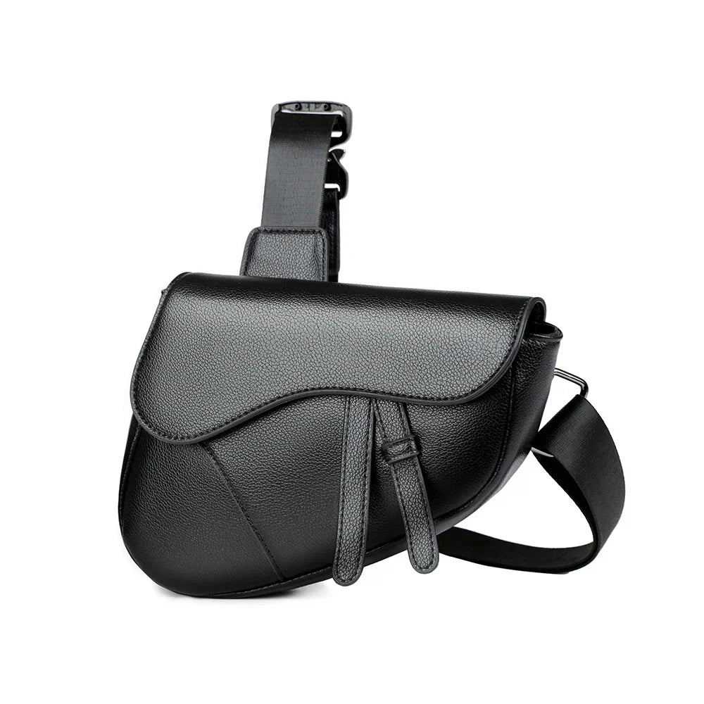 Men's structured crossbody bag with adjustable strap, perfect for everyday use.