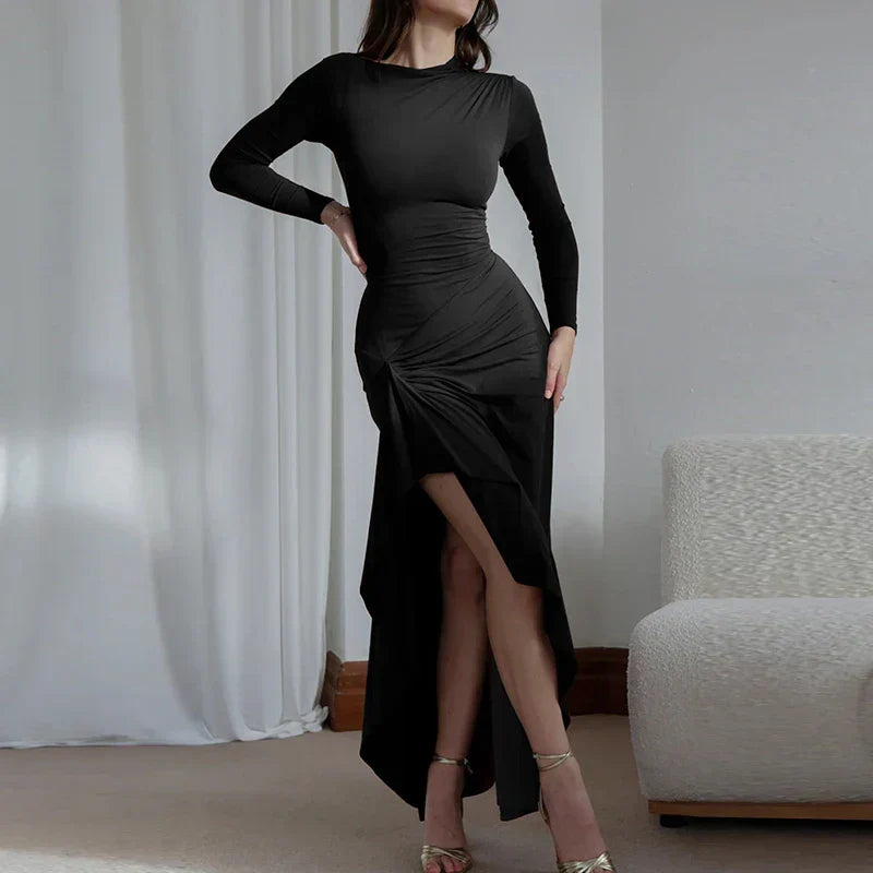 Long women's Paloma dress, an elegant gown perfect as a party dress or formal evening attire.