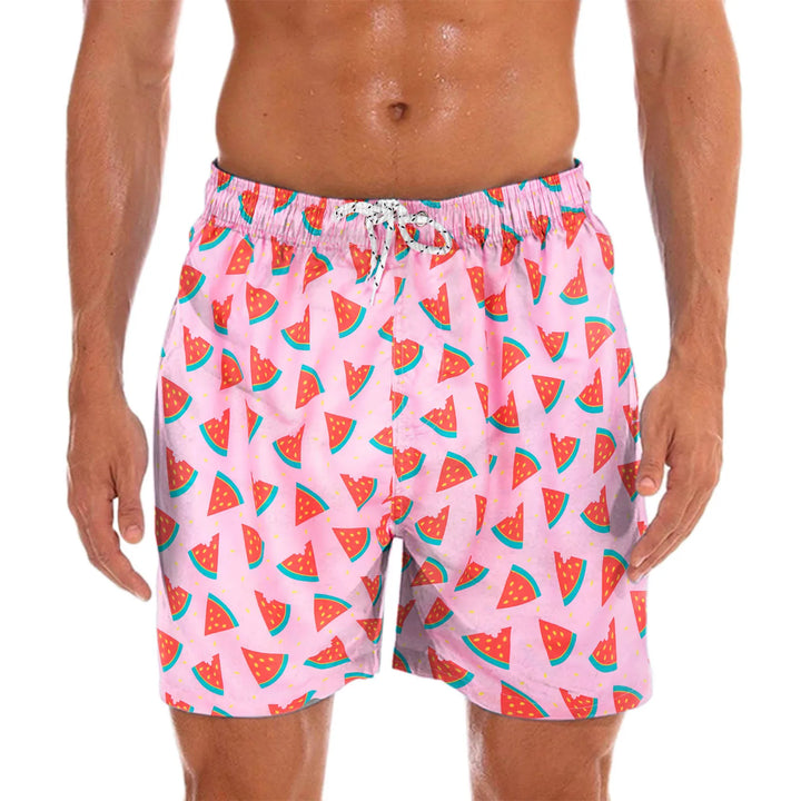 Stylish men's paisley print quick-dry beach shorts. Essential for summer fashion & comfortable poolside wear.