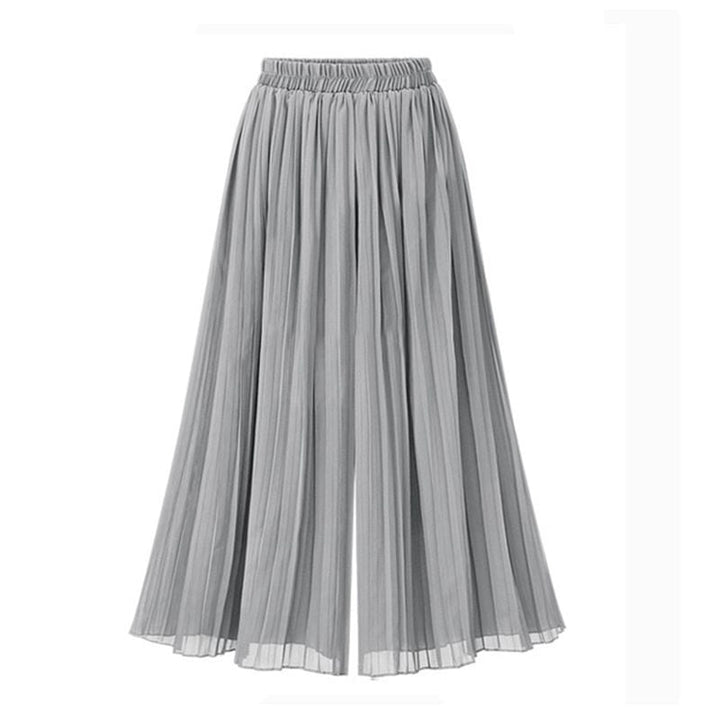 Versatile high-waist wide leg pants for women, showcasing elegant mesh detail for a modern, comfortable style.