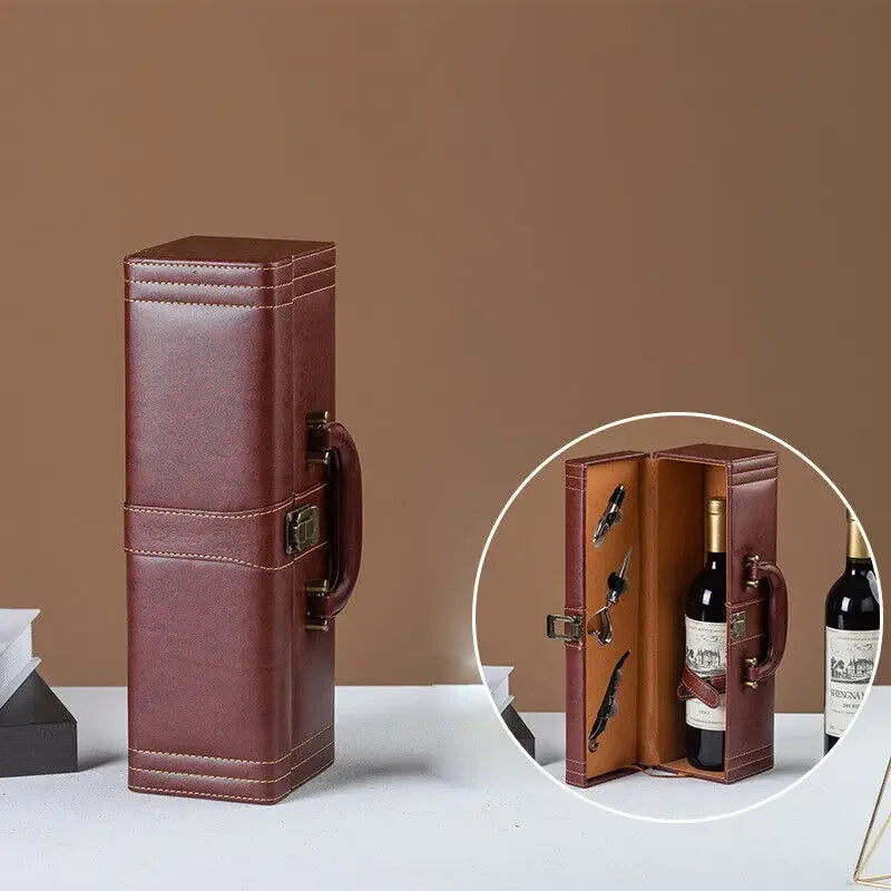 Stylish barware accessory: an elegant wine case enhancing any home bar or display.