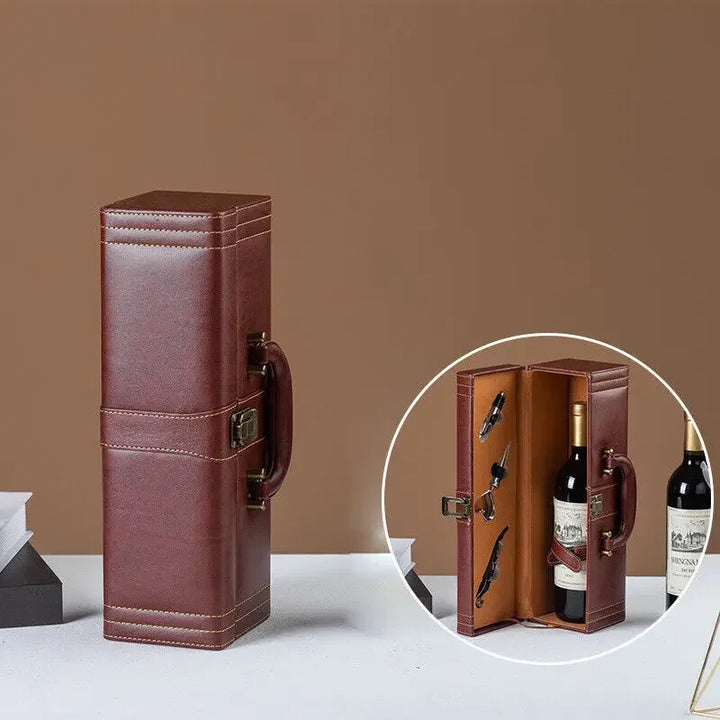 Stylish barware accessory: an elegant wine case enhancing any home bar or display.