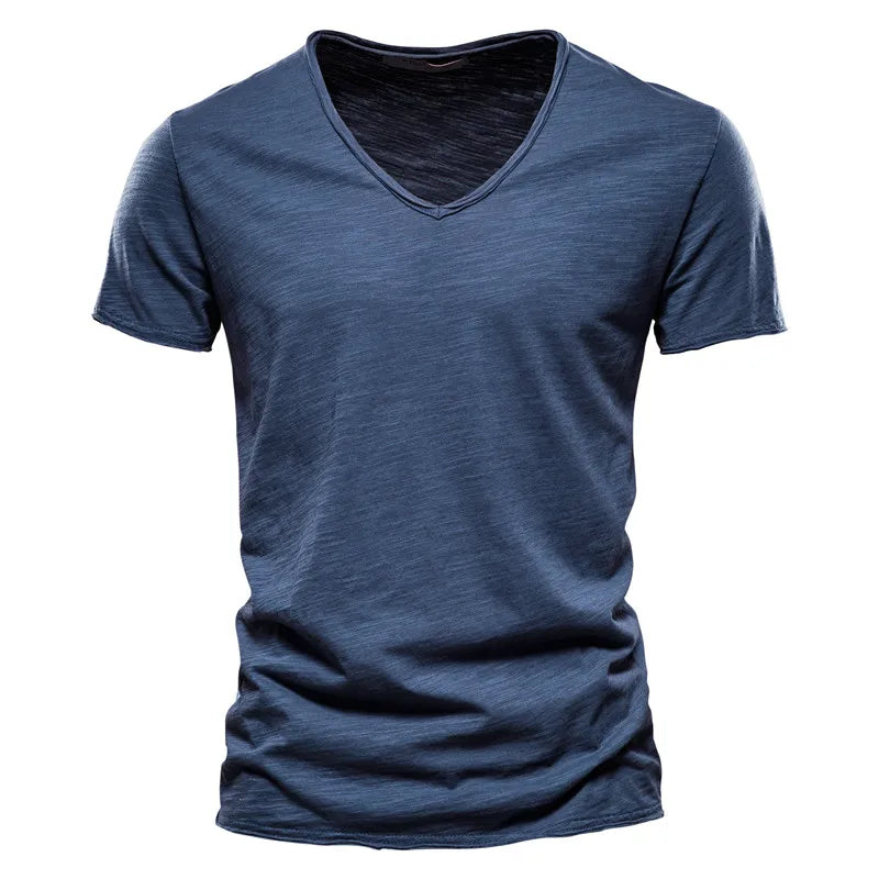 Men's relaxed V-neck summer shirt. Casual, breathable, lightweight, and comfortable for everyday warm-weather style.