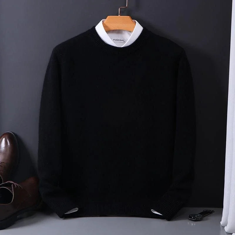 Elegant & cozy women's long sleeve knit sweater, a stylish staple for any wardrobe.