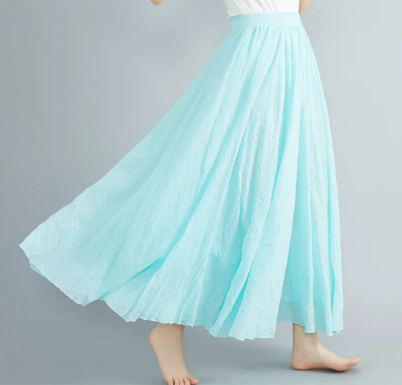 Casual long skirt for women, airy & fashionable for everyday comfort.