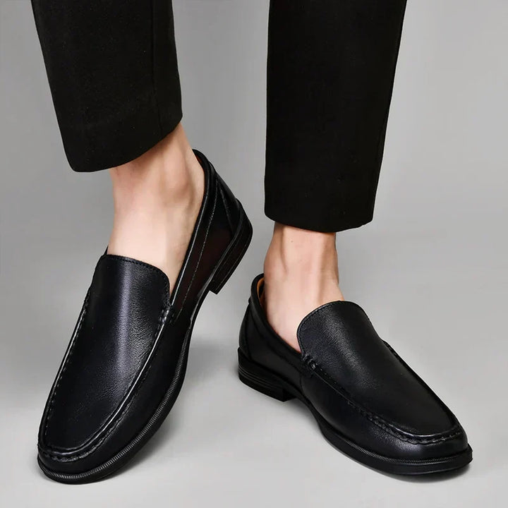Stylish men's brown loafers, easy slip-on for formal events or casual outings.