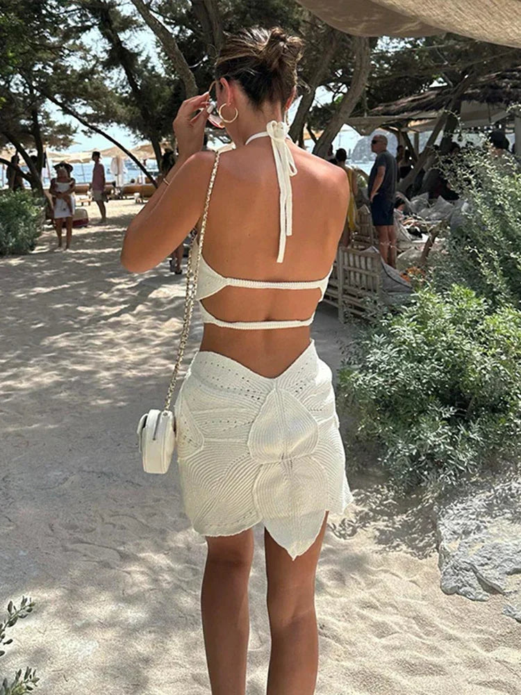 Women's casual summer mini dress, short & sleeveless, great for beach wear or relaxed holiday vibes.