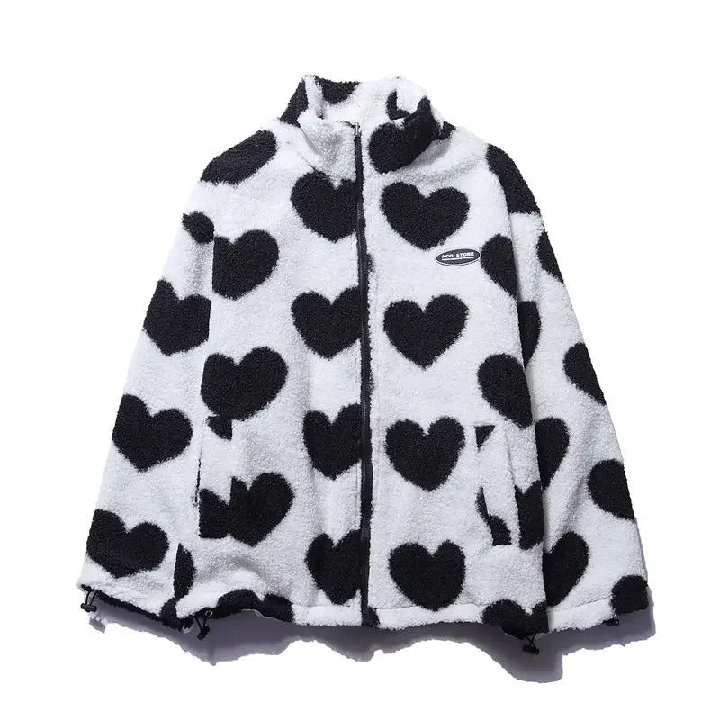 Versatile women's reversible jacket, featuring a unique heart detail for casual chic or elegant outfits.