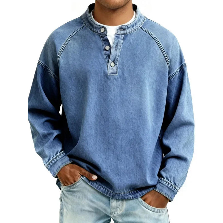 Men's vintage long sleeve button shirt in classic style, perfect for casual men's fashion & everyday wear.