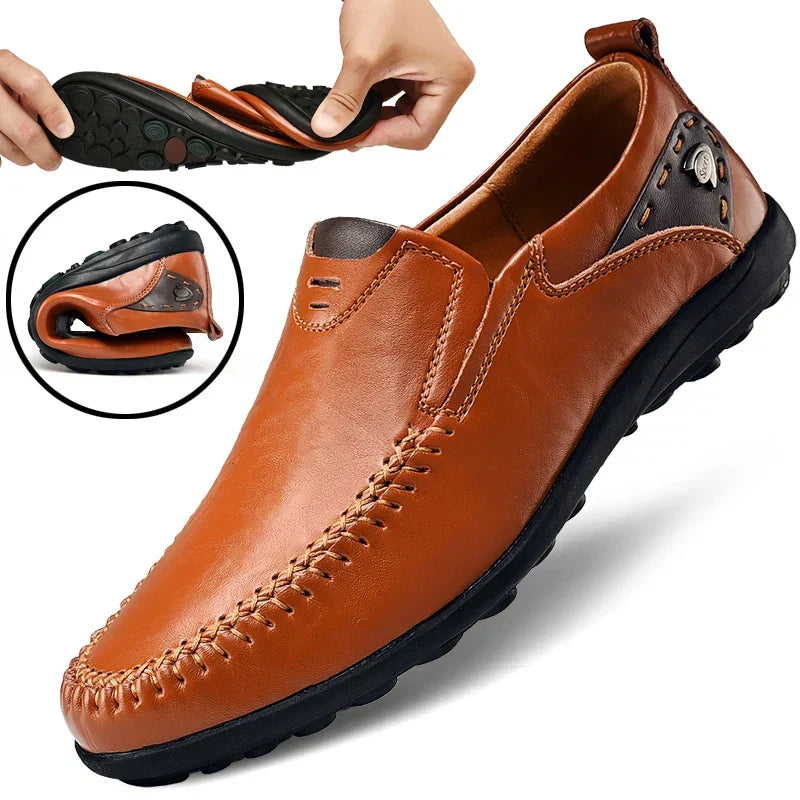 Elegant men's comfortable loafers. Premium slip-on footwear, perfect for versatile everyday and casual styles.