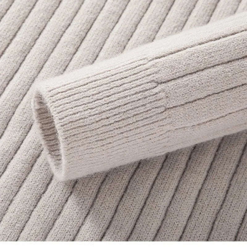 Comfortable men's quarter zip sweater, slim fit, perfect for modern apparel & layering.