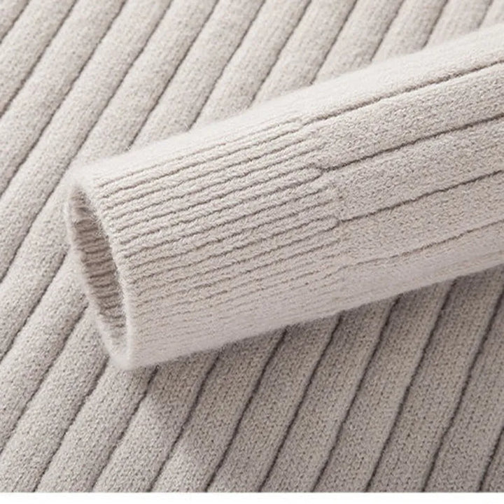 Comfortable men's quarter zip sweater, slim fit, perfect for modern apparel & layering.