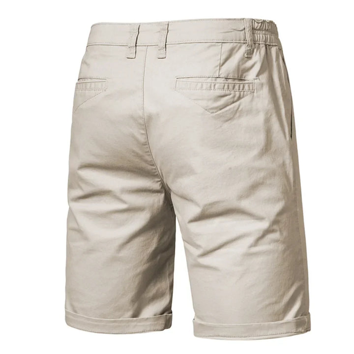 Breathable men's smart casual chino shorts. Perfect for warm summer days, comfortable & stylish.