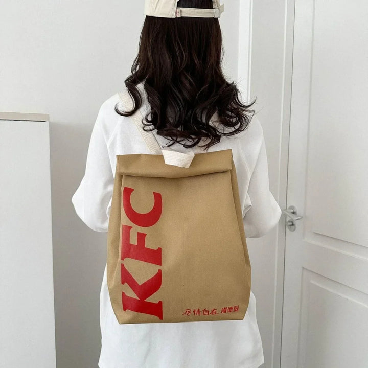 Everyday fun fast food student backpack, trendy and roomy for books, laptop, and more.