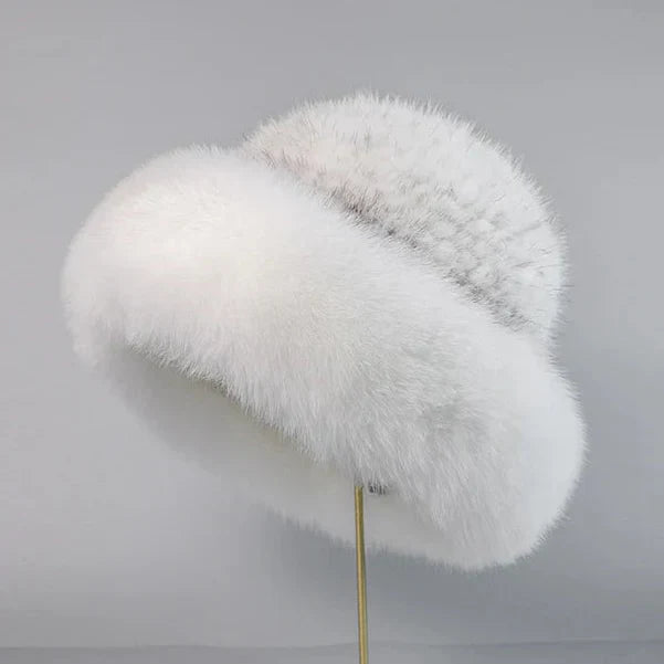 Classic women's real mink fur winter hat. A luxurious & elegant choice for cold weather fashion.