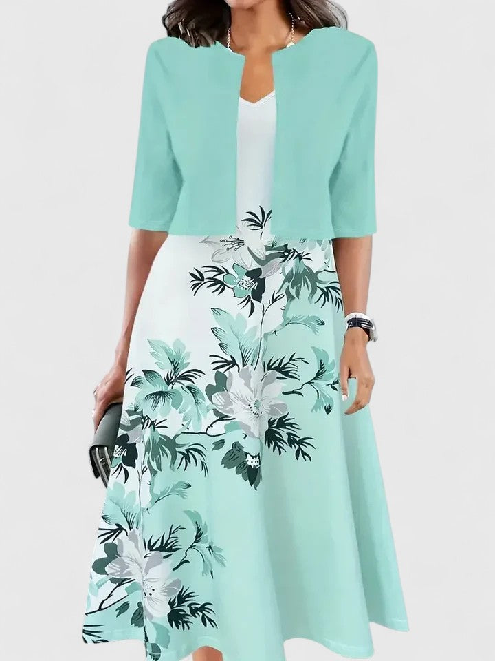 Beautiful women's midi dress with a long, flowing silhouette, suitable for a graceful and modest look.