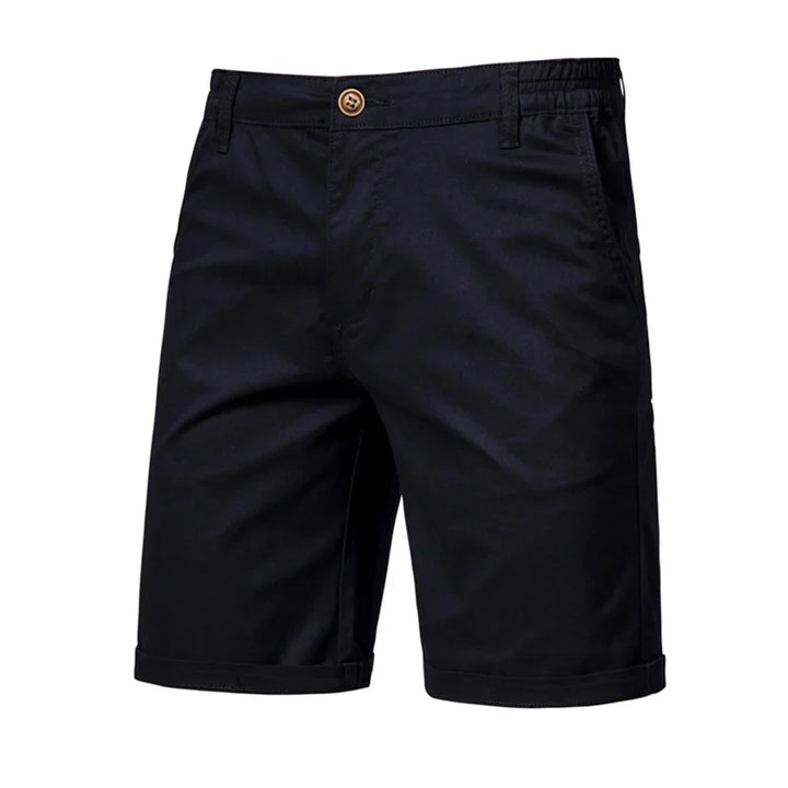 Men's tailored chino shorts: smart casual summer style, versatile & comfortable for everyday wear.