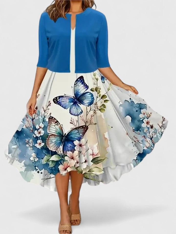 Formal women's midi dress, perfect for sophisticated events, business casual, or an elegant evening.
